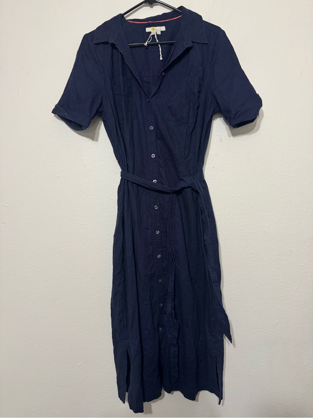 Boden Linen Blend Shirt Dress Size 10L